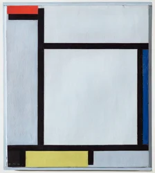 Piros, kék, fekete, sárga és szürke kompozíció, 1921
