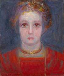 Vörös ruhás lány portréja, 1908.