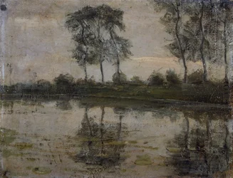 Fák a Gein folyó mellett, Piet Mondrian (1872-1944) műve. Hollandia, 20. század.