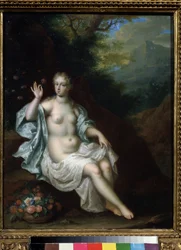 "A nimfa Flore portréja" (Flora) Pieter Born (Borm) festménye (1650-1682) A Puskin Múzeum 17. századi magángyűjteménye, Moszkva