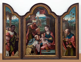 A bölcsek imádása, 1530-80 körül (olaj, tábla)