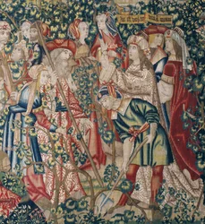 Példabeszéd a szőlőben dolgozó munkásokról, 1500 körül (szőlőszőnyeg)