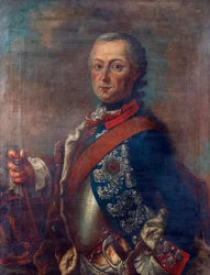 II. Porosz Frigyes, Nagy Frigyesként ismert - II. Porosz Frigyes (1712-1786) portréja, Pieter Frederik De la Croix (1709-1782), - Olaj, vászon, 51x39 - Magángyűjtemény