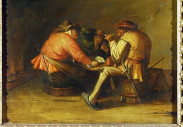 Kártyások (olaj, fa)