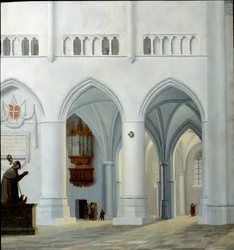 A haarlemi Szent Bavon-templom belseje Pieter Jansz Saenredam (1597-1665) festménye (ec.holl.) 1630