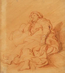 Tanulmány Rachel alakjáról, 1621 körül.