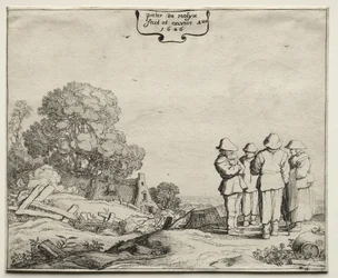 Négy paraszt beszélgető táj, 1626.
