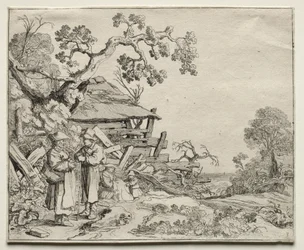 Táj két paraszt beszélgetővel, 1626.