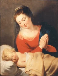 Az alvó gyermeket imádó szűz c. 1615.