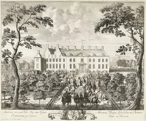 III. Vilmos megérkezése a Hof te Dieren nevű vadászházba, 1691