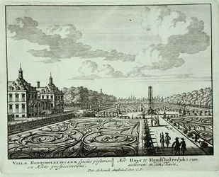 Honsholredyk kertje, Jan van Call (1656-1703) „Admirandorum Quadruplex Spectaculum” című művéből, 1715 előtt megjelent (metszet)