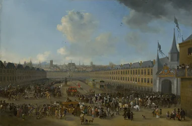 Verseny a párizsi Place des Vosges-en, 1665 körül.