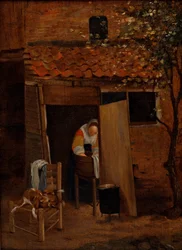 Ruhát mosó lány egy Zwolle-i udvarban, 1653 után (olaj, vászon)