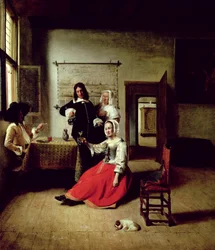 Nő katonákkal iszik, 1658