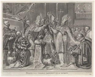V. Károlyt a pápa császárrá koronázta A bíboros-csecsemő örömteli belépése Gentben, 1635 (sorozat címe)