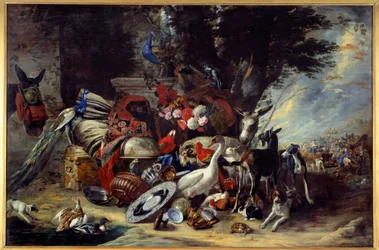 Állatok és edények is mondták Jákob távozását Pieter Boel (1622-1674) mezopotámiai festményére.