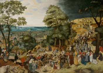 Krisztus a keresztet hordozó Brueghel, Pieter, az ifjabb (1564-1638). Olaj, fa, 1598 és 1620 között, Mérete: 120x170. Bonnefantenmuseum Maastricht