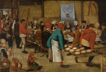 Parasztlakodalom a pajtában, 1616 körül (olaj, tábla)