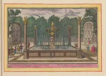 A töviskivonat szökőkútja az Aranjuez királyi palota kertjében A Harpyen és a Toonpluysertjen szökőkútja Aranjuesben (cím a tárgyon) Theatrum Hispaniae (...) (sorozat címe)