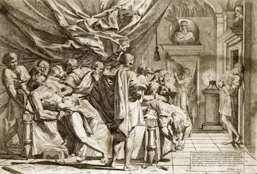 Az idősebb Cato (Marcus Porcius Cato), avagy Cato censor (Kr. e. 234-149) halála, Pietro Testa, 1648