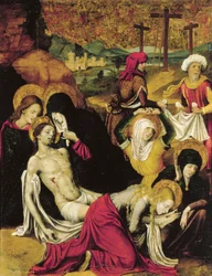 Krisztus lerakódása, avagy Tangeri Pieta, Pietro Cavaro (aktív 1508-1538), tempera a panelen