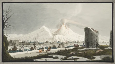 Vesuvius in Snow, V. tábla a „Campi Phlegraei: Observations on the Volcanoes of the Two Sicilies” (Sir William Hamilton (1730-1803) 1776-ban megjelent könyvéből)
