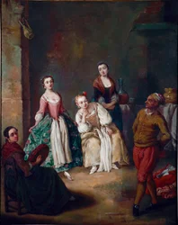 A forlana, a velencei régió népszerű tánca. 1750. 62 x 51 cm. Ca