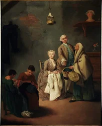 A munka iskolája Pietro Longhi (1702-1785) festménye 1752 Méret: 62x50 cm Velence, Ca 