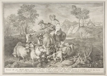 Jákób Lábán nyáját legelte Jákób, Lábán csordáját eteti, 1743-63.
