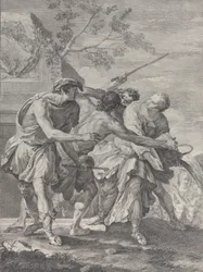 Mózes Jethro leányai védelmében, 1732-50.