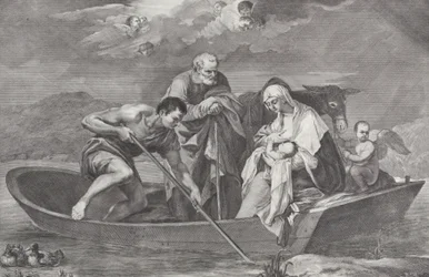 Repülés Egyiptomba, a Szent Családdal egy csónakban, 1730-50.