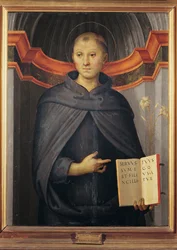 Nicolas de Tolentino (1245-1305) – Tolentinoi Szent Miklós par Perugino (kb. 1450-1523). Olaj, vászon, méret: 79x62, Palazzo Barberini, Róma
