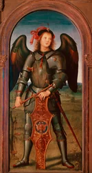 Pavia Chartreuse poliptikusa: „Mihály arkangyal” Pietro Vannucci dit il Perugino festménye (A Perugin