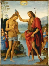 Krisztus megkeresztelése (festmény fára)