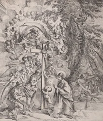A jobb oldalon alvó Szent József álma, a Szűz és a Gyermek egy cro..., kb. 1635-37.