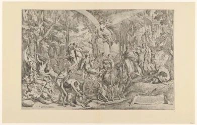 Triomf van de schilderkunst op de Parnassus Szeretetet fejez ki / meghajol / diadalmaskodik a Parnassuson (cím a tárgyon)