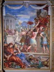 A négy korszak allegóriája, Pietro da Cortona (1596-1669) bronzkori freskója, 1637, Salle du Poêle (Stanza della Stufa), Palatina Galéria, Palazzo Pitti, Firenze