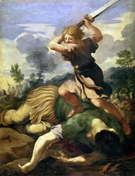 Dávid megöli Góliátot (olaj, vászon)