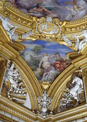 Az Apollo Sala di Apollo-terme Calliope és Melpomene múzsákat ábrázoló pendentiv részlete, 1647 körüli freskó