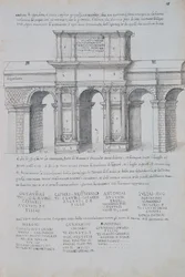 Claudius boltíve Rómában, rajz, a római ókorból, Pirro Ligorio (1513-1583)
