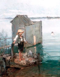 Fürdőkunyhó fiúval, 1868