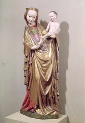 Szűz és gyermek, 1400 körül (polikróm fa)