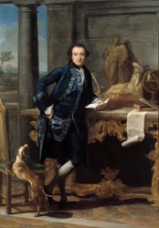 Charles John Crowles angol értelmiségi portréja (1738-1811) Pompeo Batoni (1708-1787) festménye 18. századi nap. 2,48x1,72 m
