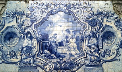 Az Angyali üdvözletet ábrázoló díszítőtábla, Lamego, Portugália. 1738 (kerámia csempe)