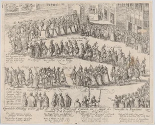 Házassági körmenet Stuart Erzsébetnek, I. Jakab lányának és..., 1613 vagy azután.