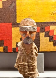 Sírszobor/ Peru, Chancay kultúra (festett fa, textilszál)