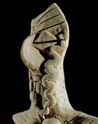 Őstörténet: női fej. Agyagszobrocska Közép-Türkmenisztánból (Gonur Tepe régió). Kr.e. 3000-2500, bronzkori Moszkva, Orosz Tudományos Akadémia Régészeti Intézete, Oroszország