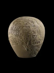 Skorpiókirály buzogányfeje, ie 3100-3000 (mészkő)
