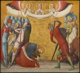 Alexandriai Szent Katalin lefejezése, 1325-1330 körül (tempera és aranylevél a táblán)