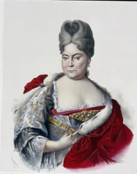 Natalja Alekszejevna orosz nagyhercegnő (1673-1716), I. Nagy Péter cár (1672-1725) nővére portréja. (Natalja Alekszejevna orosz nagyhercegnő, Nagy Péter cár húga portréja). Pjotr ​​Fjodorovics Borel (1829-1898) munkája,